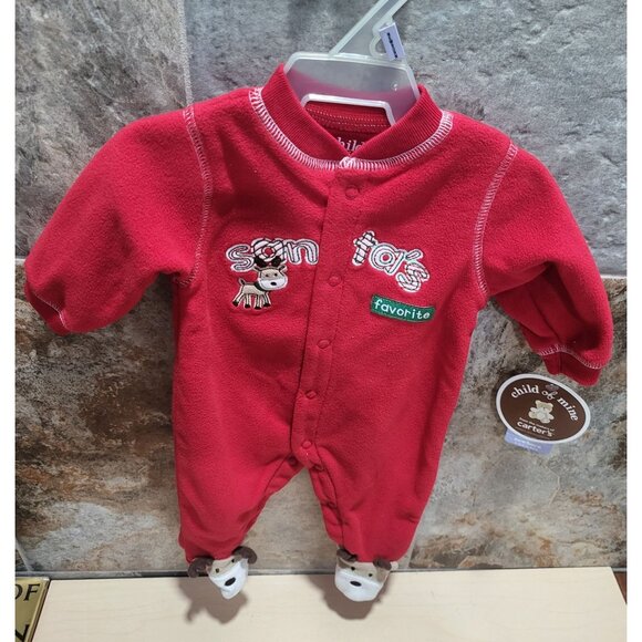 Santas Favorite Reindeer Red Christmas Sleeper for Newborn Babies NWT - Picture 2 of 8